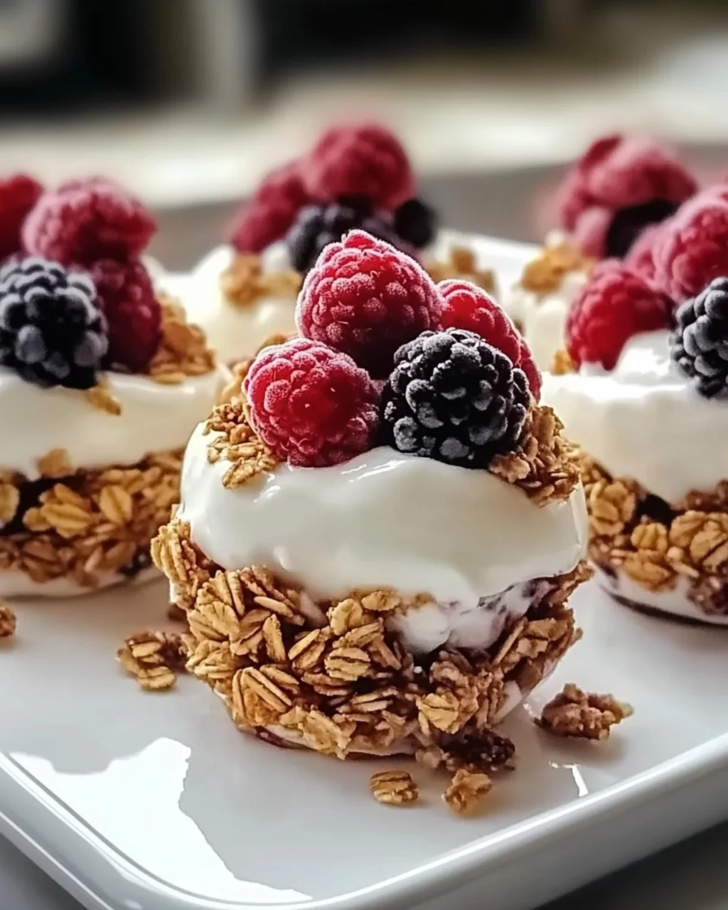 5-Zutaten Gefrorene Joghurt Granola Bissen für Snacks