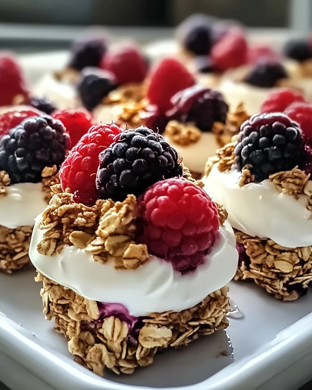 5-Zutaten Gefrorene Joghurt Granola Bissen für Snacks