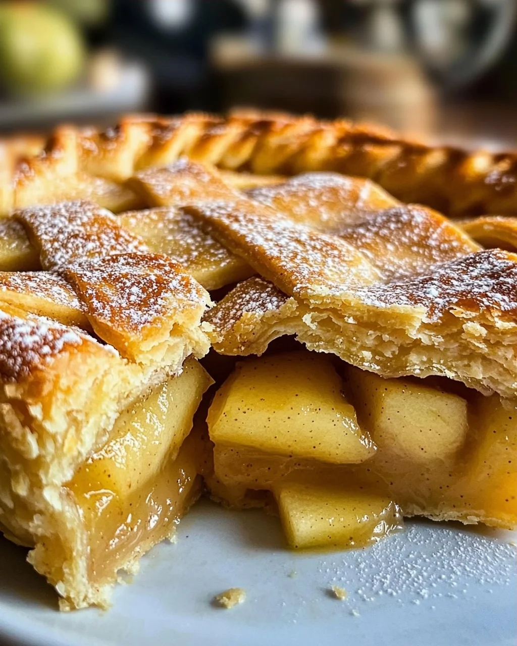 Bester gedeckter Apfelkuchen