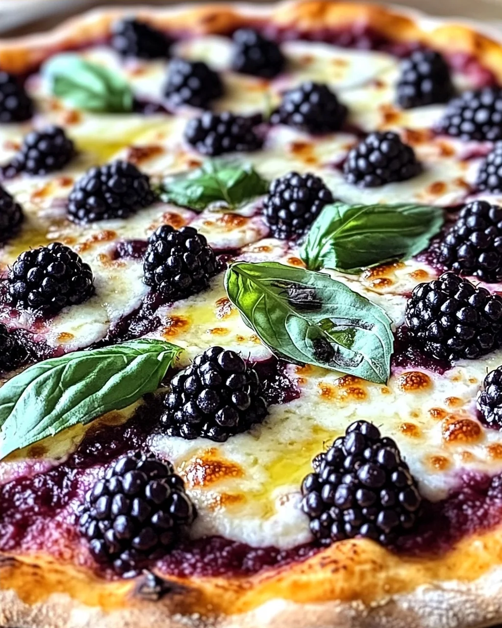 Brombeer-Basilikum-Ricotta-Pizza für den Sommerzauber