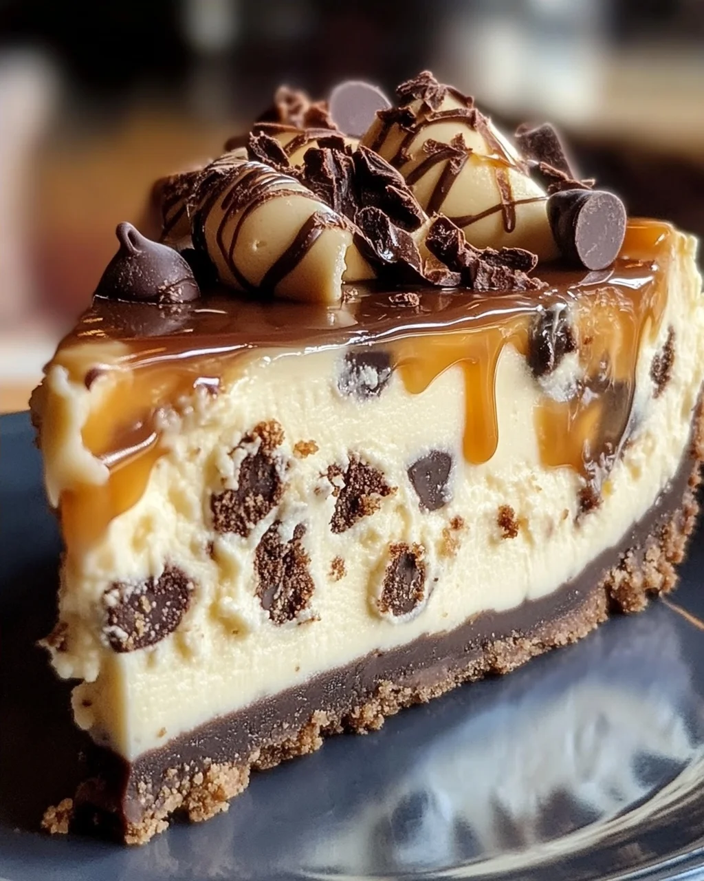 Cookie Dough Cheesecake mit Salted Caramel Swirl