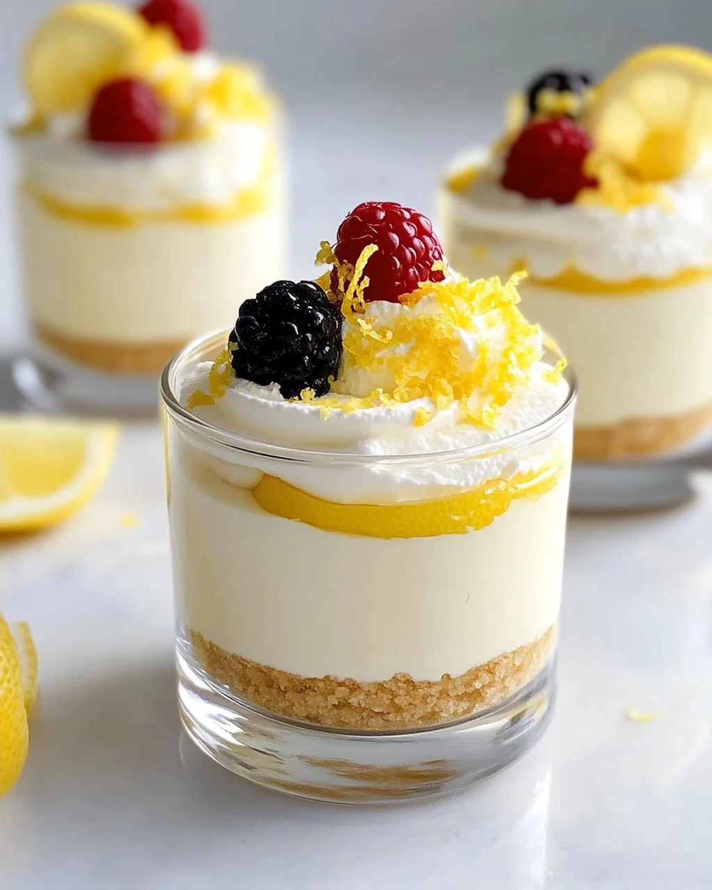 Cremige Zitronen Mousse Käsekuchen Törtchen – Ein Genuss!
