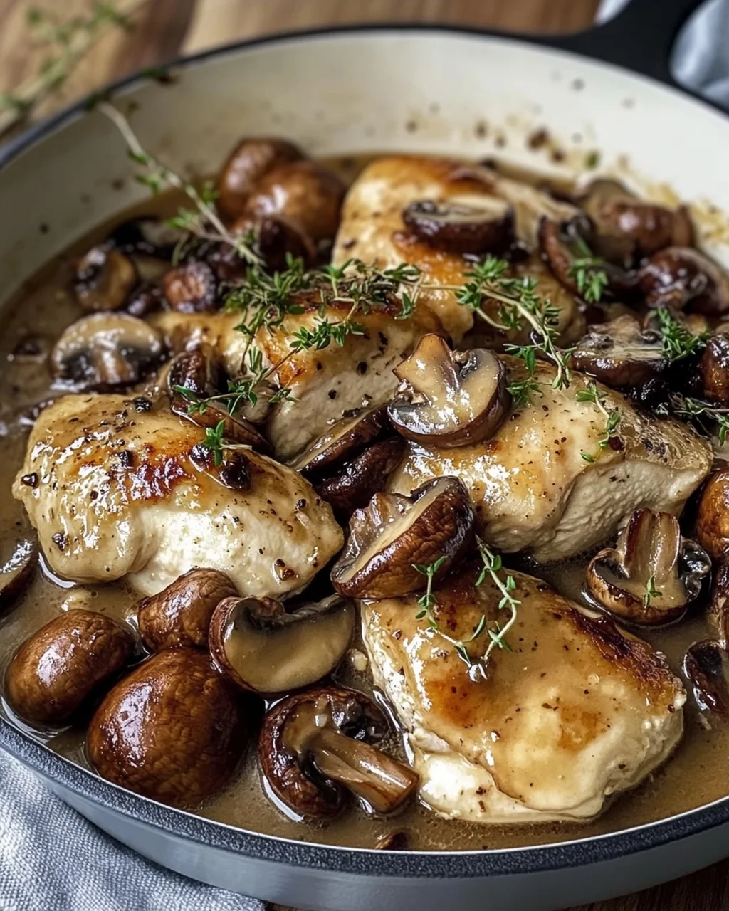 Cremiges Marsala-Hähnchen mit Balsamico Pilzen