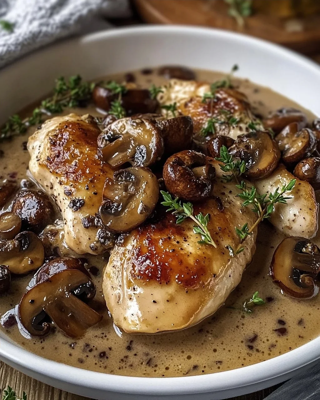 Cremiges Marsala-Hähnchen mit Balsamico Pilzen