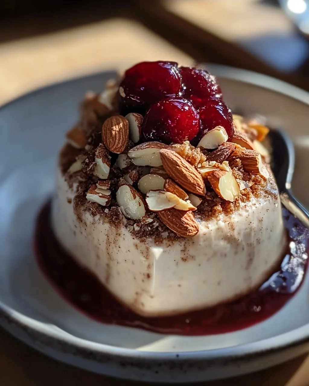 Cremiges Zimtparfait mit gebrannten Mandeln genießen!