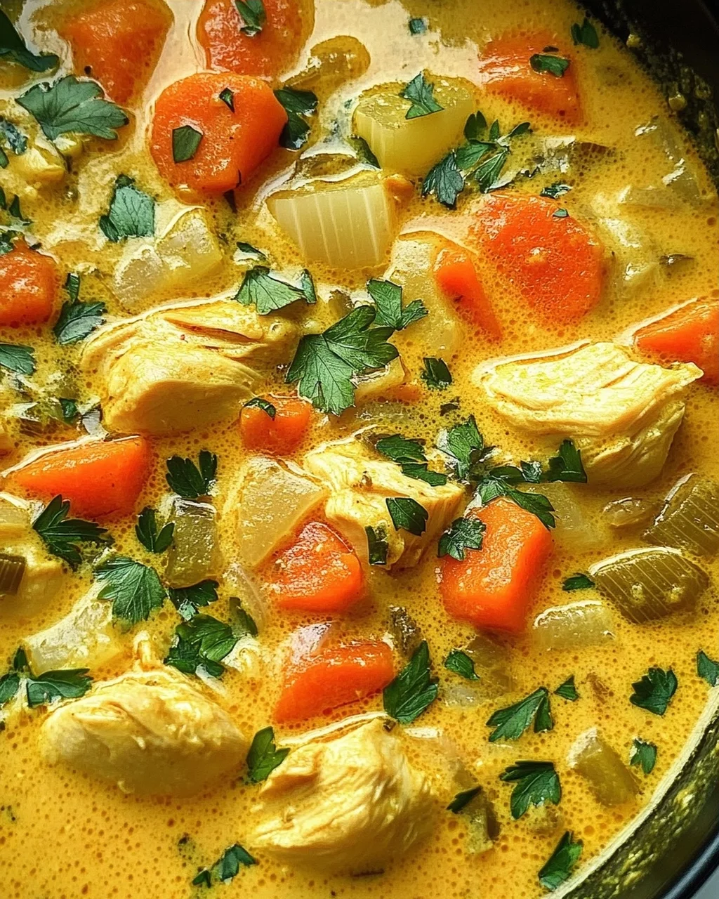 Currysuppe mit Hähnchen
