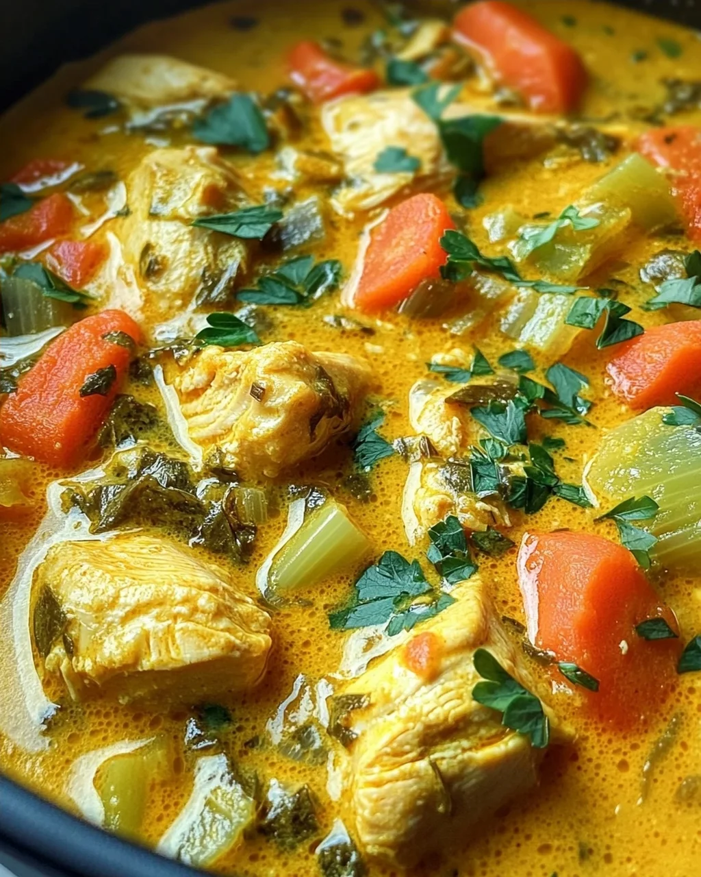 Currysuppe mit Hähnchen