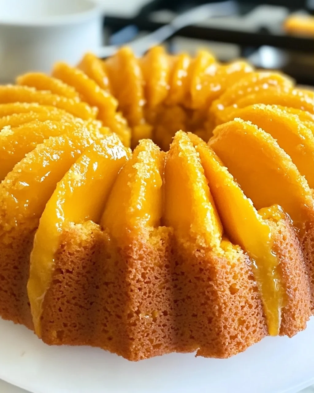 Eierloser Mango Bundt Kuchen für den Sommer