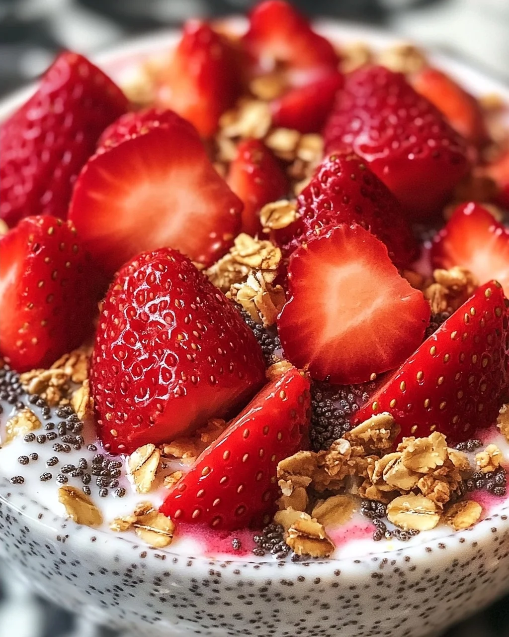 Erdbeeren und Sahne Übernacht-Haferflocken Genuss