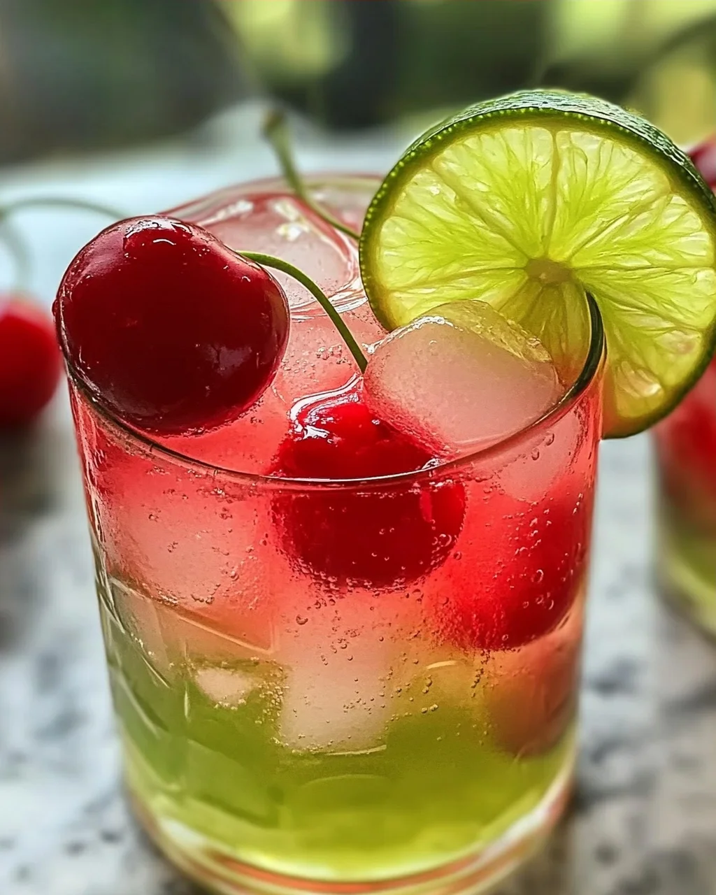 Erfrischende Kirsche Limettenlimonade für den Sommer