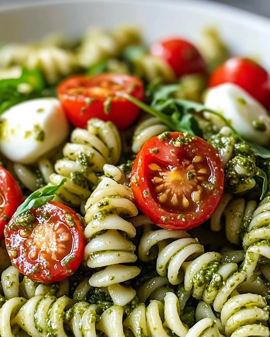 Frischer Pesto Nudelsalat mit Kirschtomaten – Perfekt für Sommer