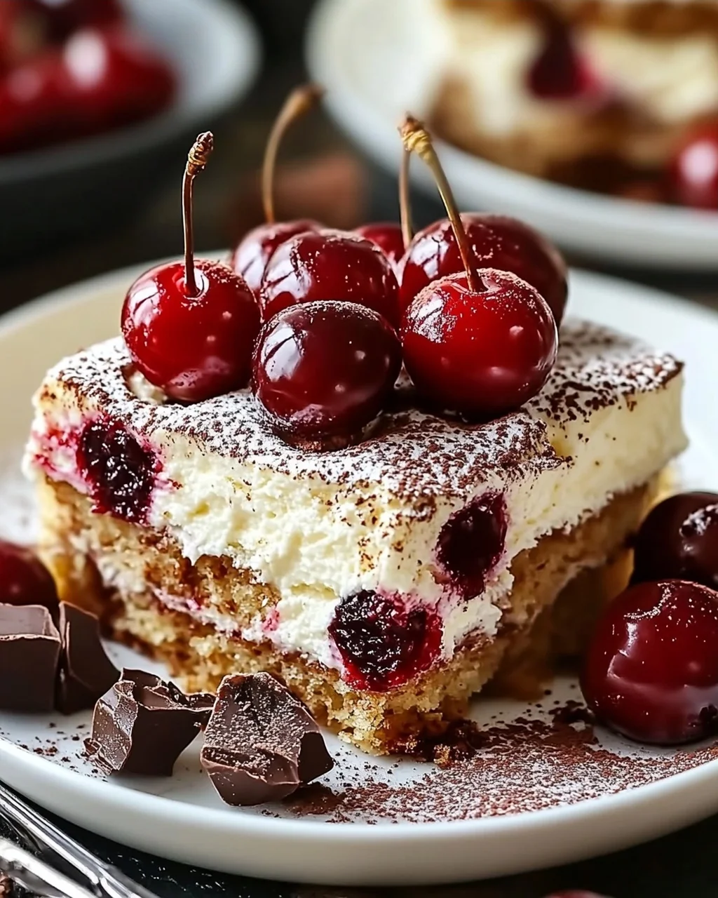 Fruchtiges Kirsch-Tiramisu mit Amaretto-Geschmack (alkoholfrei)
