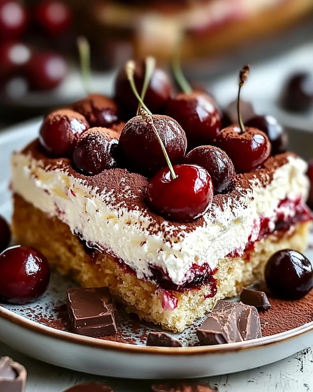 Fruchtiges Kirsch-Tiramisu mit Amaretto-Geschmack (alkoholfrei)