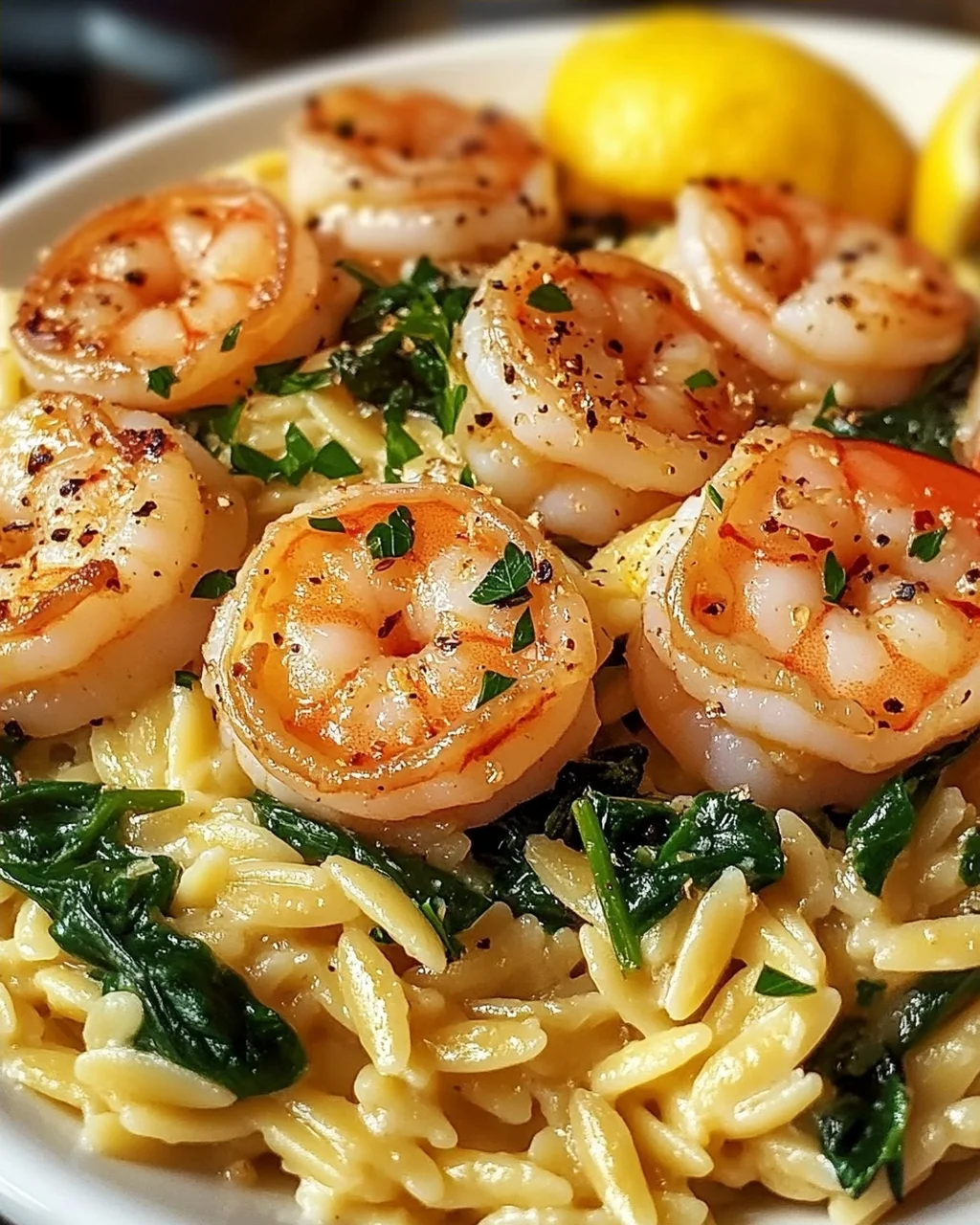 Garnelen-Orzo in Zitronen-Knoblauch-Sauce