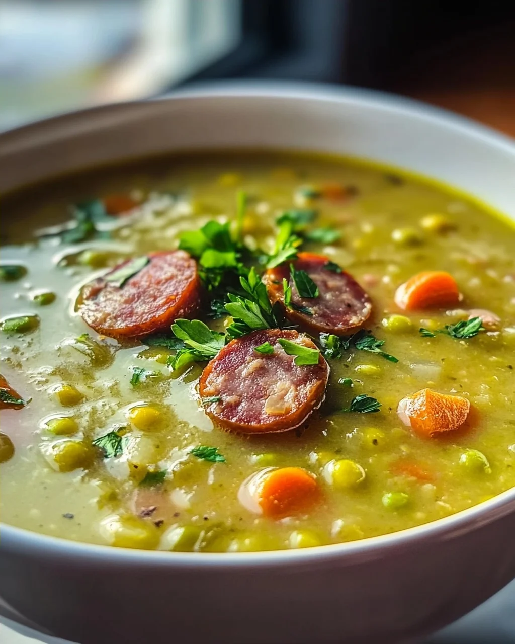 German Split Pea Soup With Smoked Sausage – Hearty Recipe!