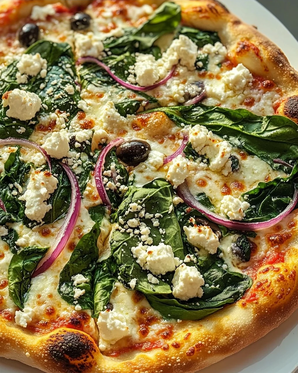 Griechische Pizza: Gerösteter Knoblauch & Spinat Genuss!