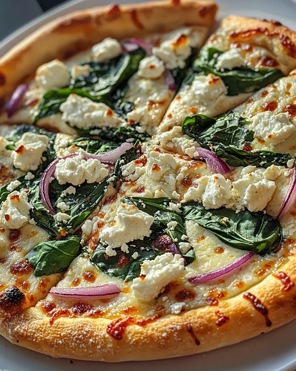 Griechische Pizza: Gerösteter Knoblauch & Spinat Genuss!