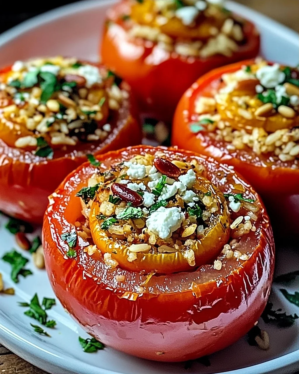 Griechische gefüllte Tomaten einfach und lecker