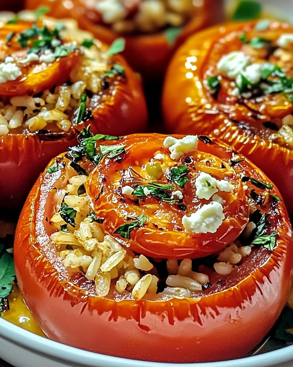 Griechische gefüllte Tomaten einfach und lecker