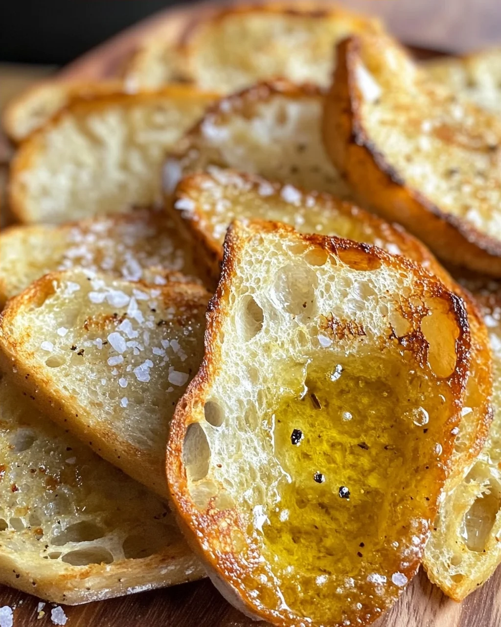 Grillbrot mit Olivenöl und Meersalz