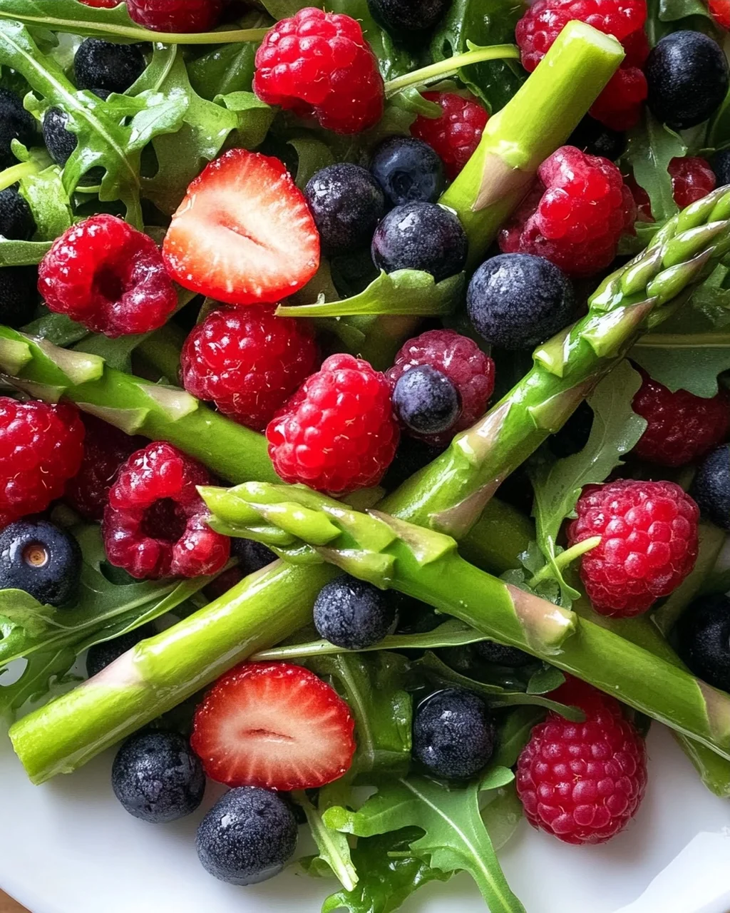 Grüner Spargel Salat Mit Erdnon-alcoholic beeren & Rucola
