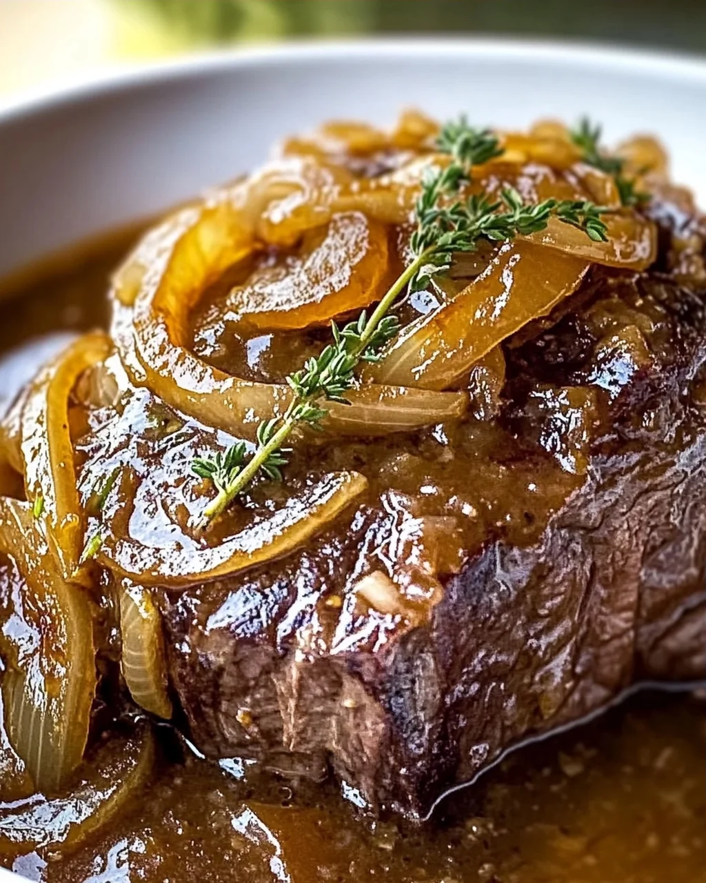 Herzhafter französischer Zwiebel-Rinderbraten für Gemütlichkeit