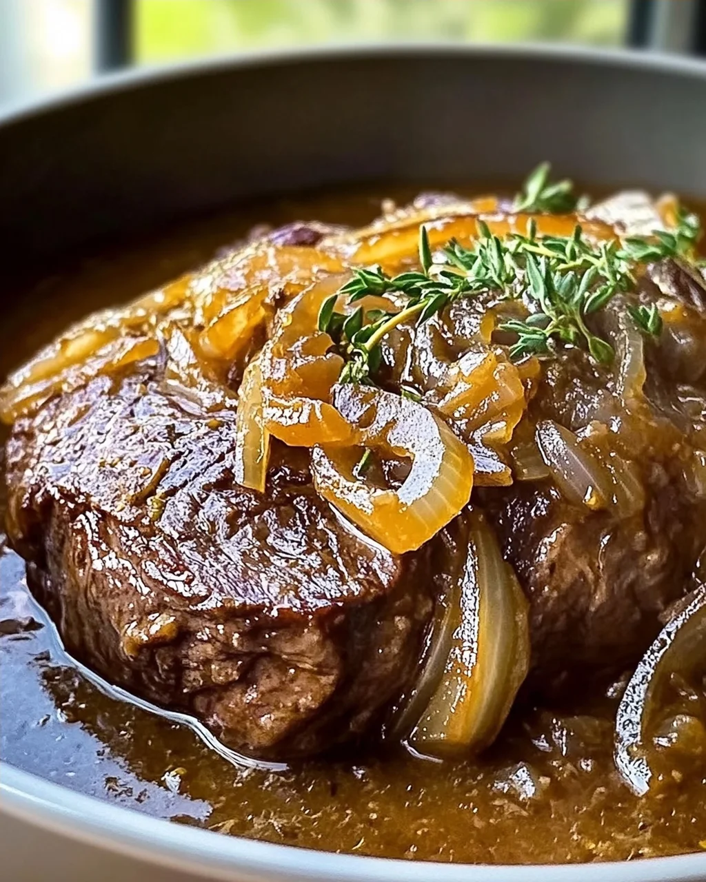 Herzhafter französischer Zwiebel-Rinderbraten für Gemütlichkeit