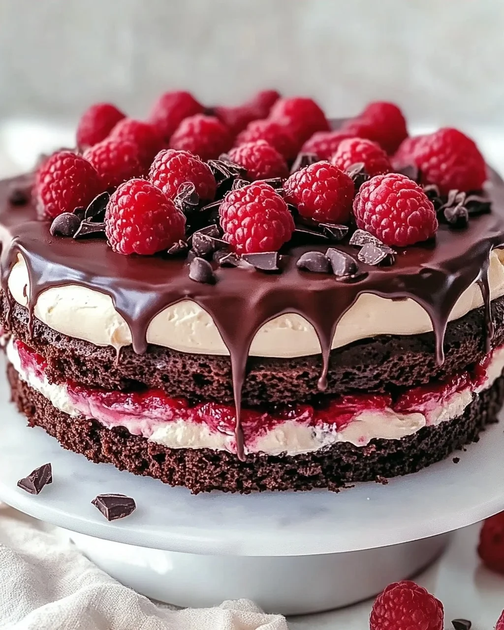 Himbeer Schoko Brownie Torte