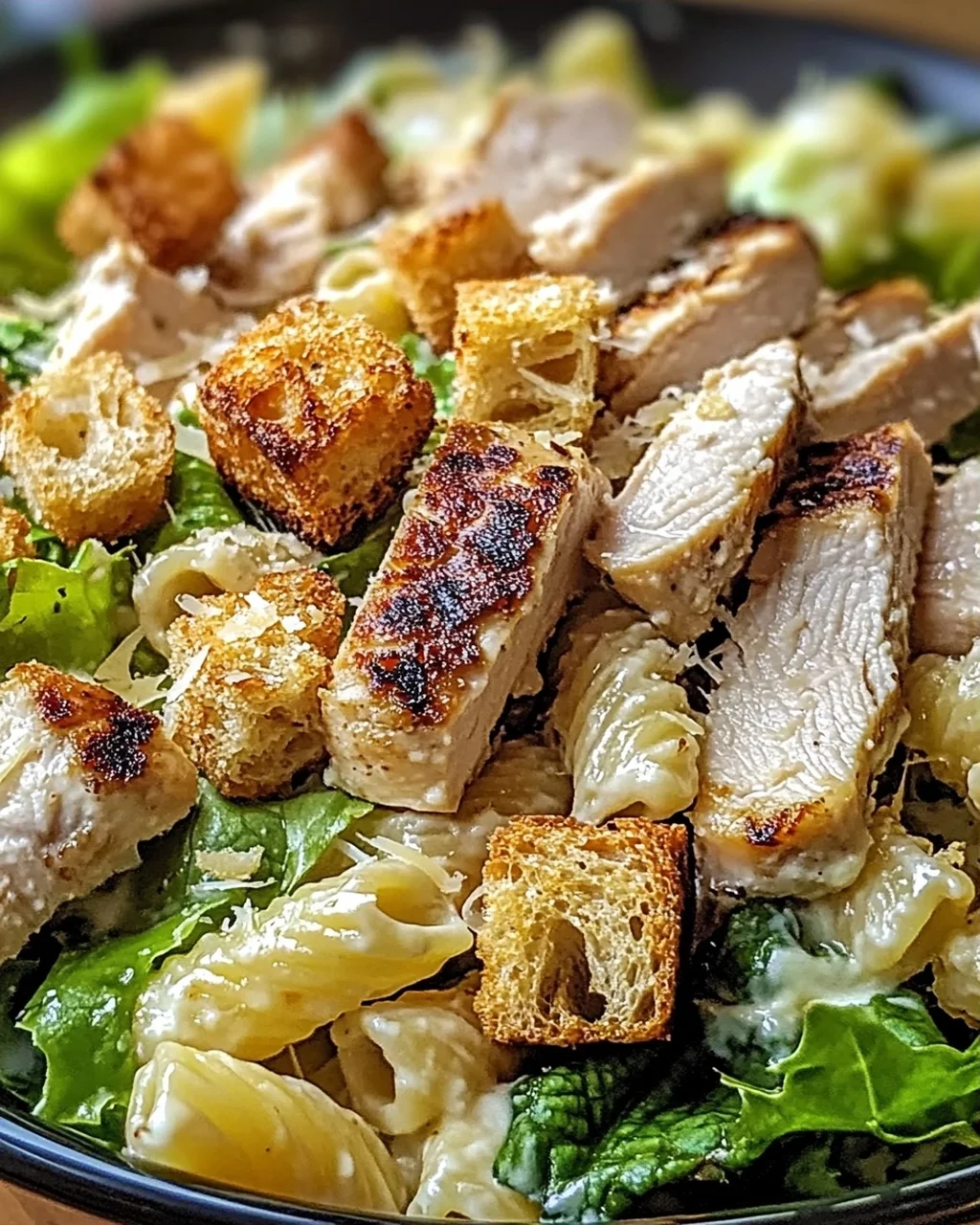 Hühnchen Caesar Pasta Salat für jeden Tag