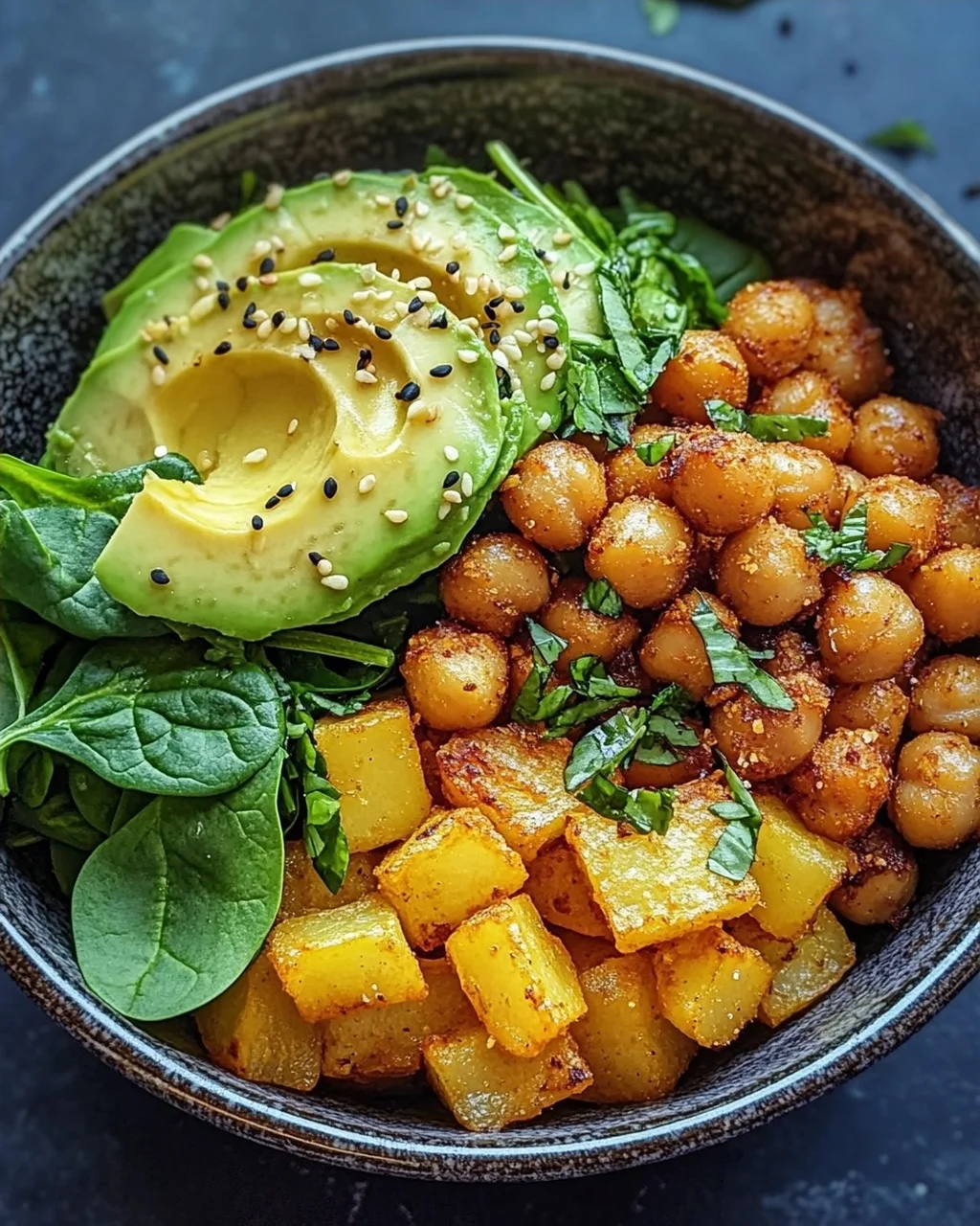 Kartoffel-Bowl mit Kichererbsen