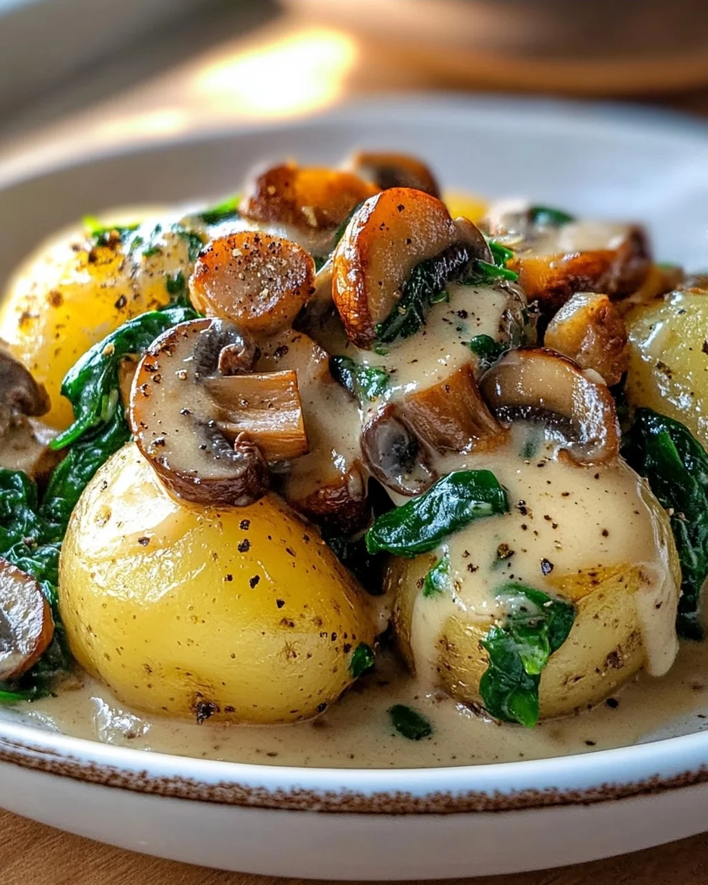 Kartoffeln, Pilze & Spinat: Schnelles Rezept – einfach lecker!