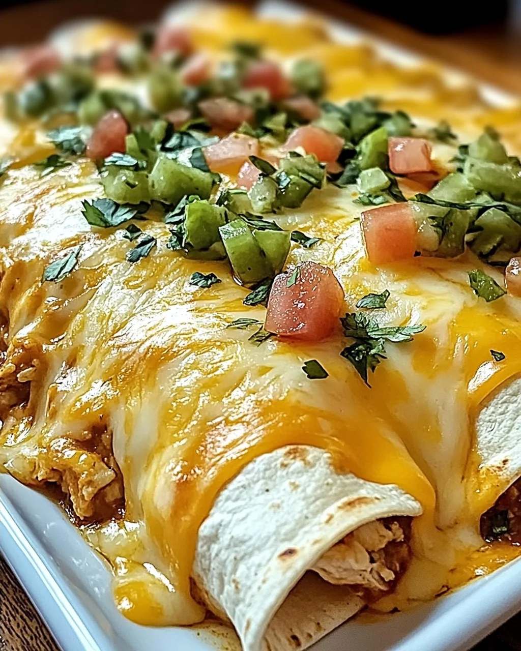 Käse-Hühnchen-Enchiladas mit Queso für jeden Anlass