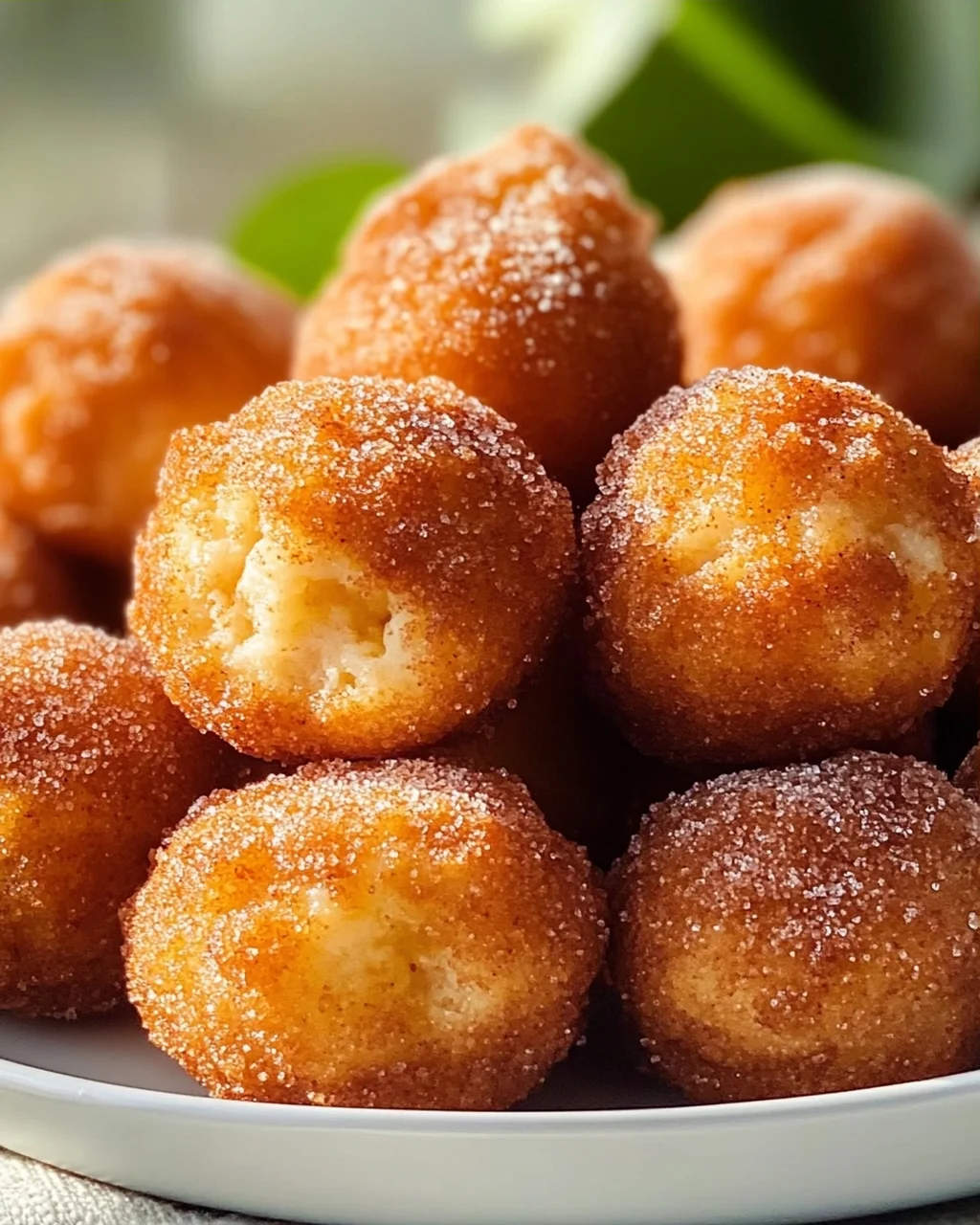 Knusprige Frühstücks-Fritter-Bites mit Zimtzucker