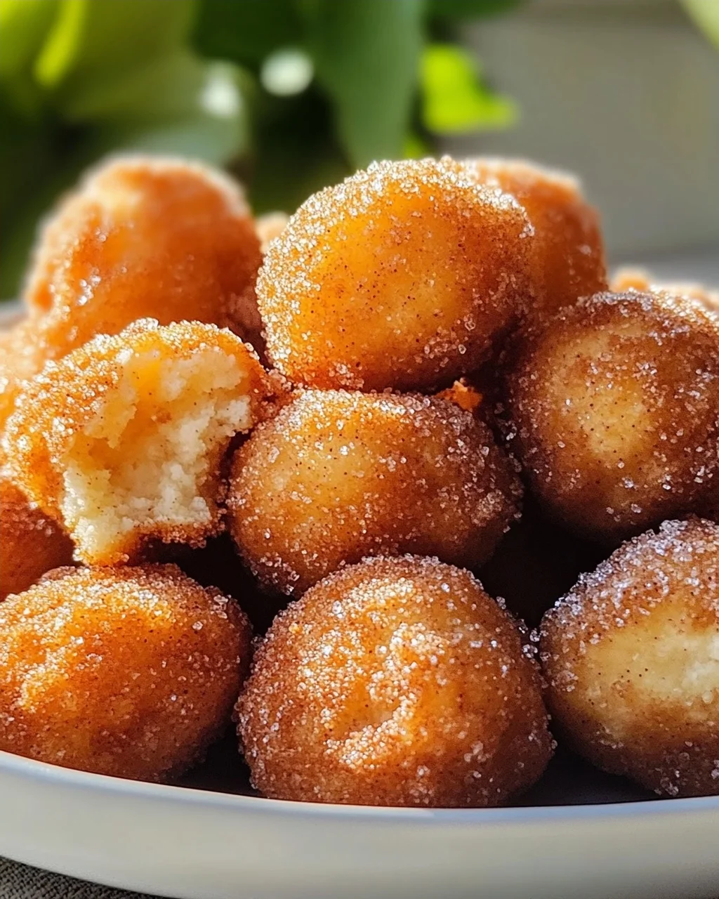 Knusprige Frühstücks-Fritter-Bites mit Zimtzucker