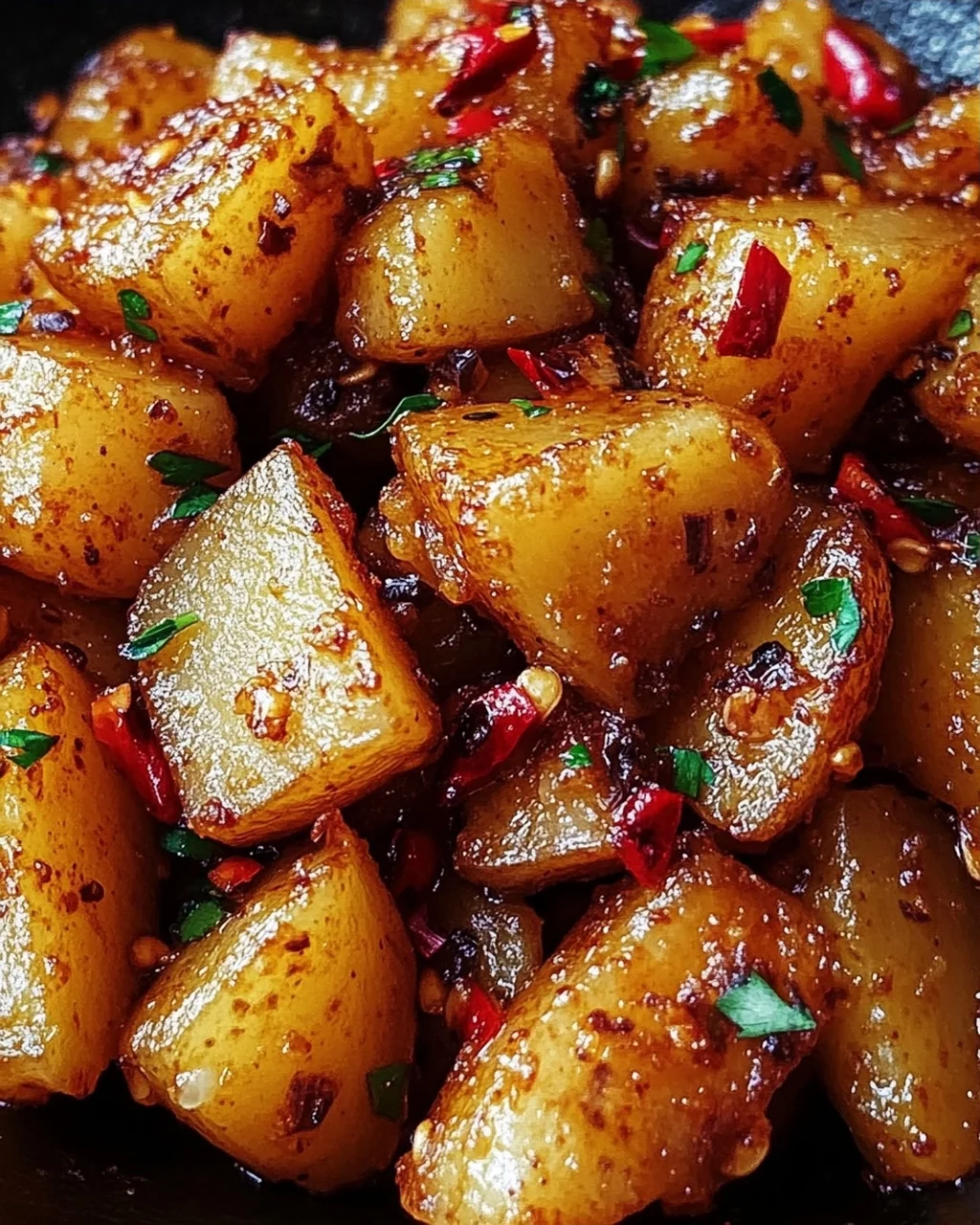 Knusprige Honig-Chili-Kartoffeln