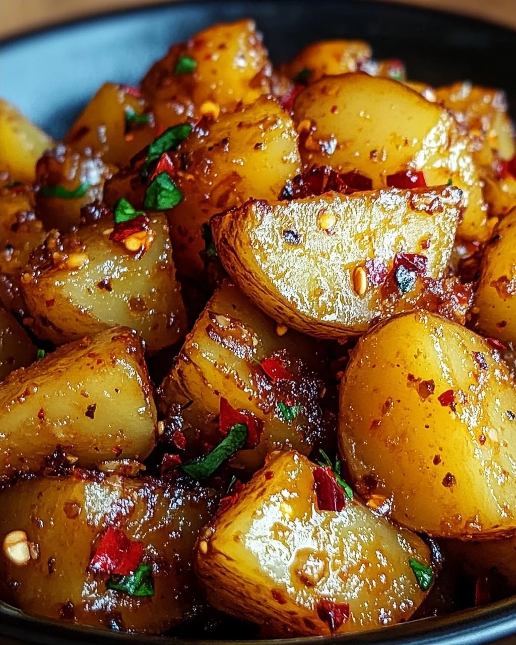 Knusprige Honig-Chili-Kartoffeln