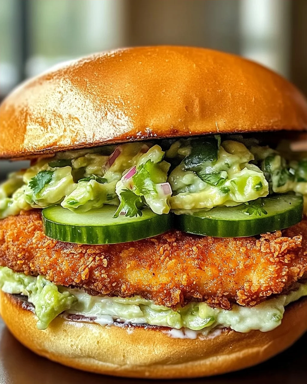 Knuspriges Koriander-Limetten-Hühnchen-Sandwich Rezept