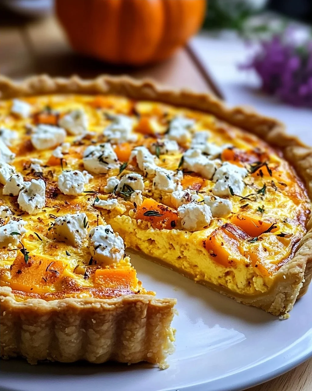 Kürbis Quiche mit Feta – Einfaches Rezept für Herbstgenuss!