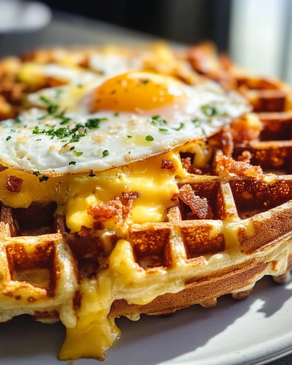 Lecker: Ei & Käse Hash Brown Waffeln – Perfektes Frühstück!
