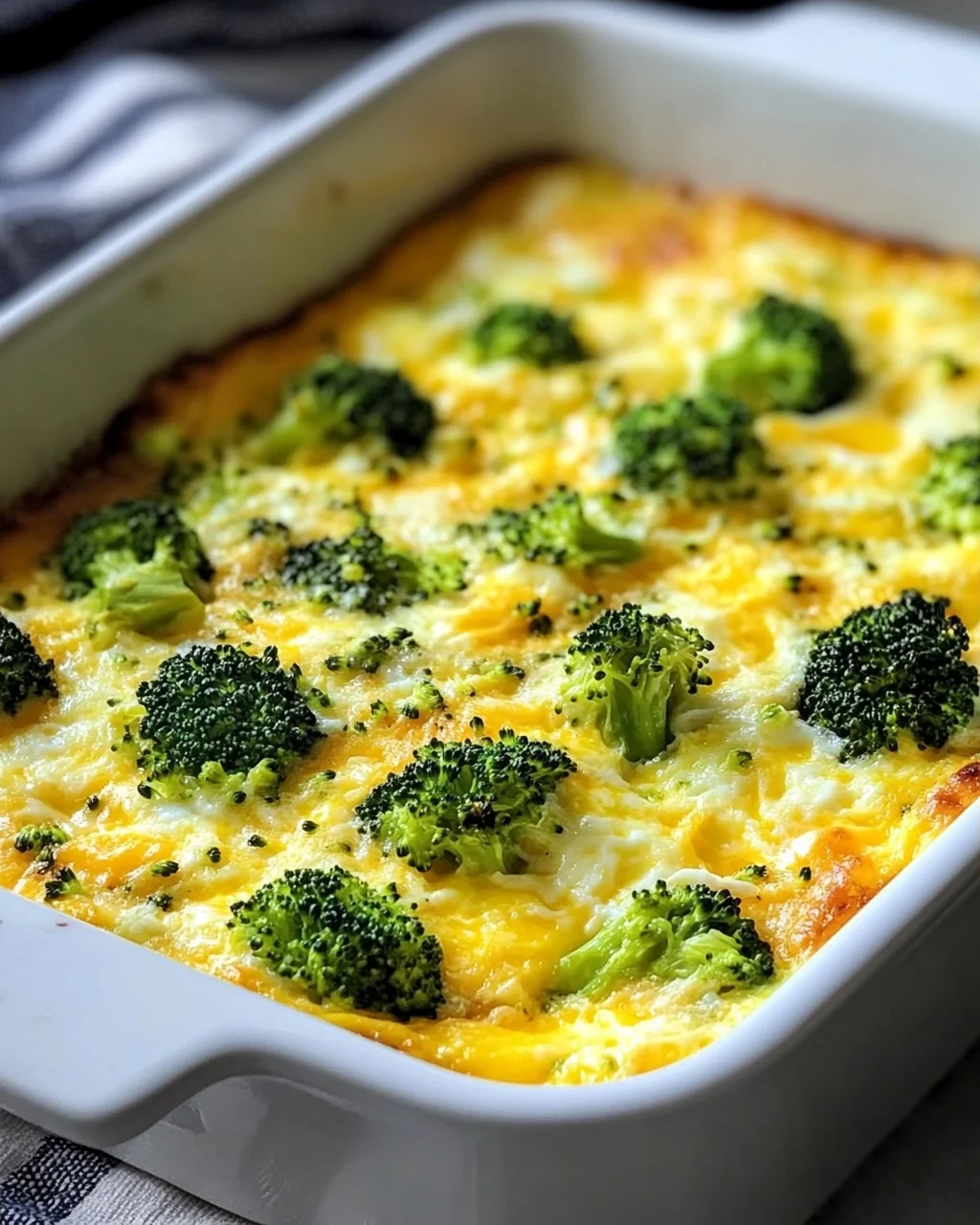 Leckere Broccoli Cheddar Egg Bake Auflauf für jeden Anlass