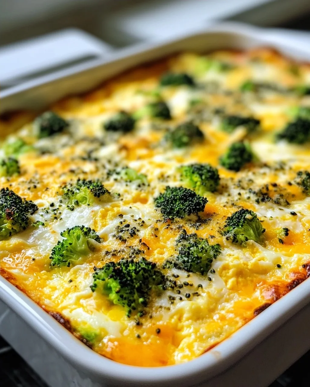 Leckere Broccoli Cheddar Egg Bake Auflauf für jeden Anlass