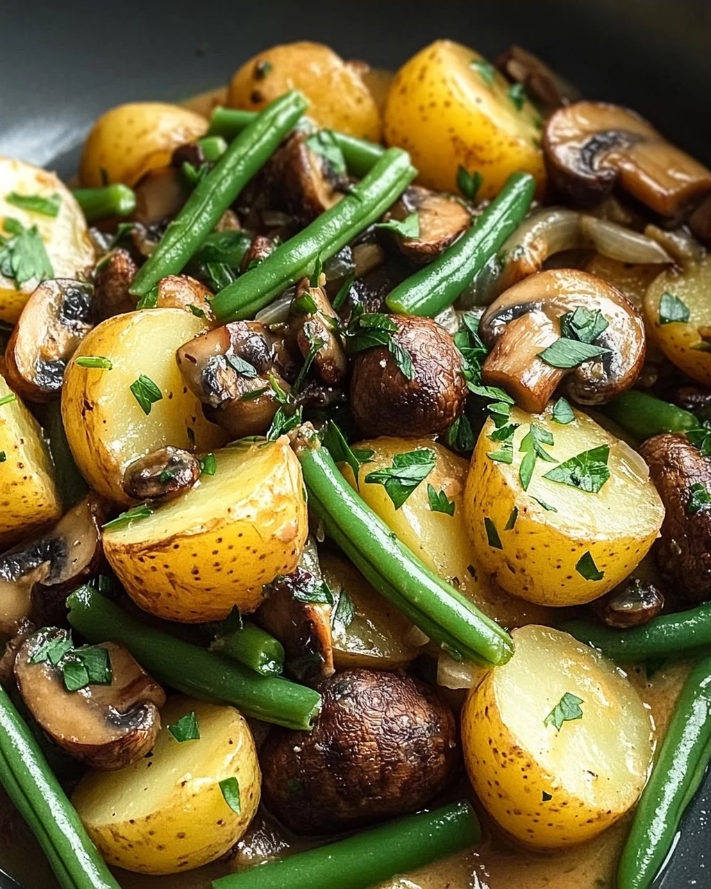 Leckere Kartoffel Pilz Pfanne mit Bohnen – Einfaches Rezept!