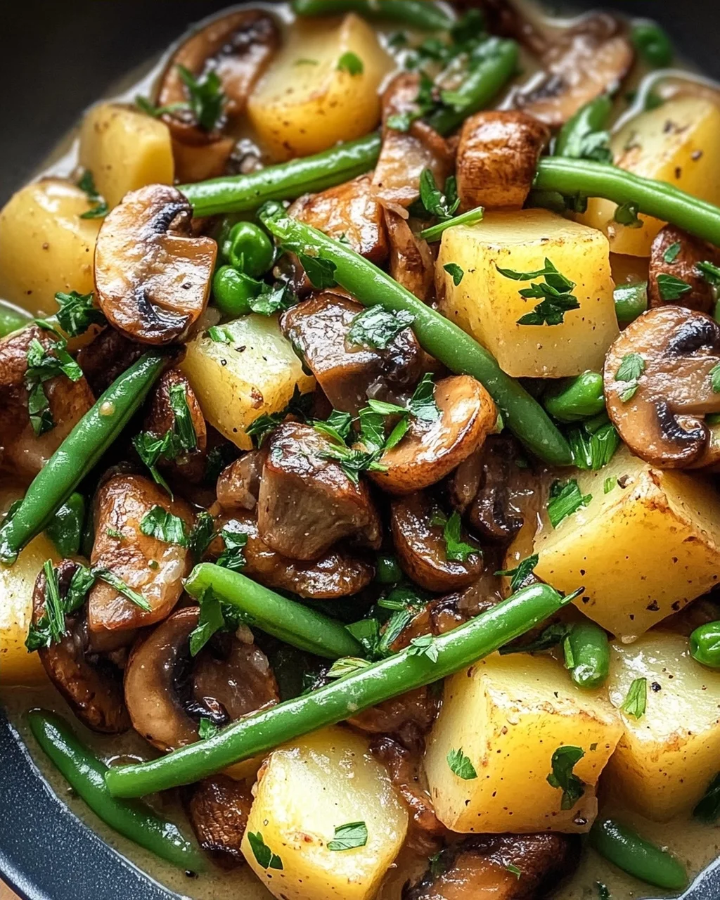 Leckere Kartoffel Pilz Pfanne mit Bohnen – Einfaches Rezept!