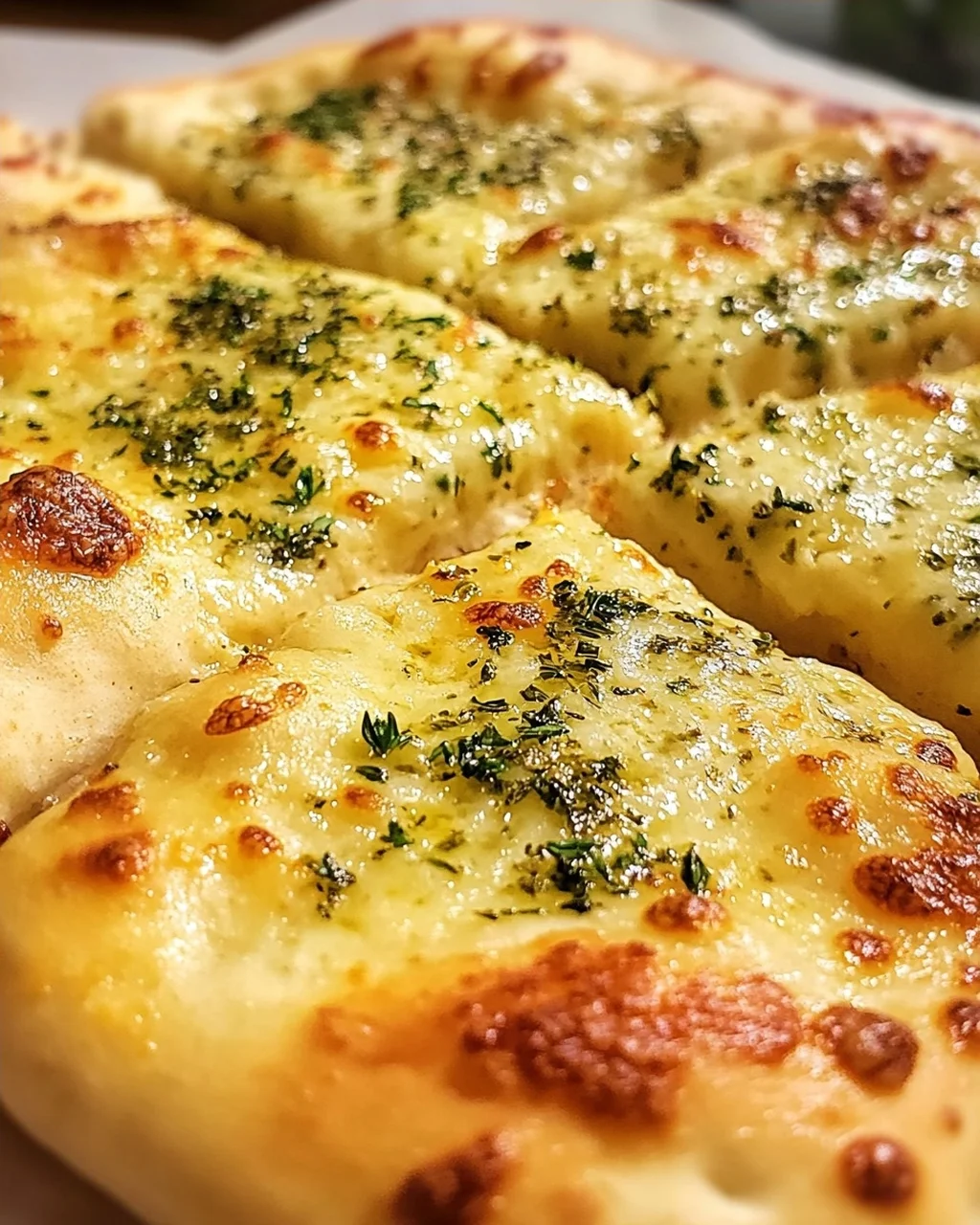 Leckeres Pizzabrot mit Knoblauch und Kräutern Rezept