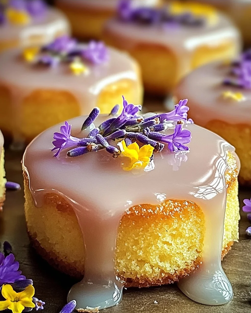Mini Zitronenkuchen mit Lavendelglasur für besondere Anlässe