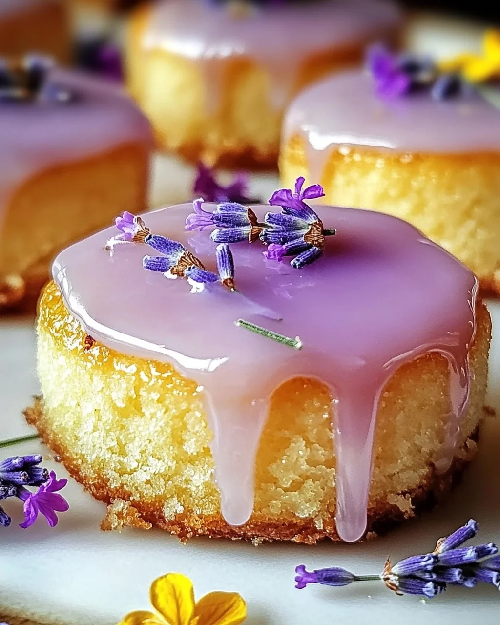Mini Zitronenkuchen mit Lavendelglasur für besondere Anlässe