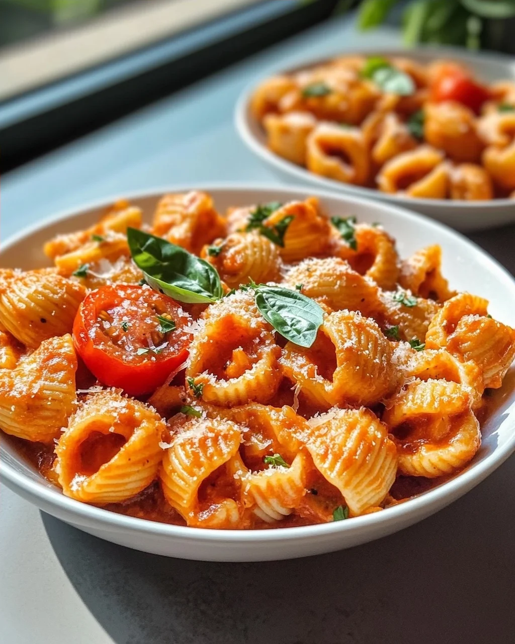 Party Ready Mini Cremige Tomaten Knoblauch Pasta Schalen Rezept