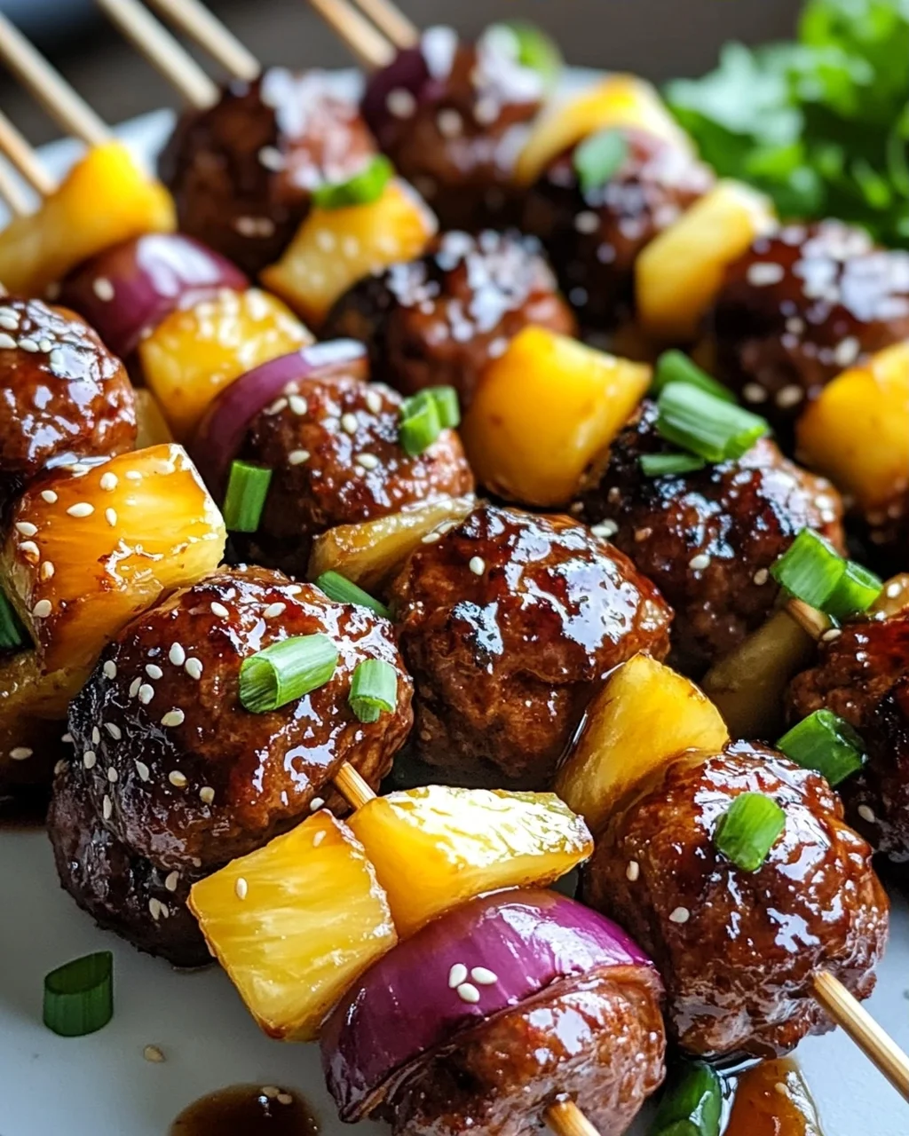 Rezept: Teriyaki Ananas Fleischbällchen-Spieße – Schnell & Lecker!