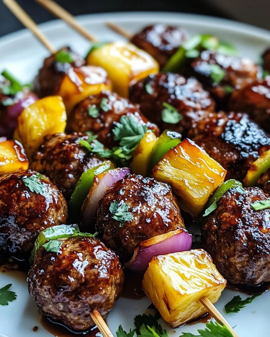 Rezept: Teriyaki Ananas Fleischbällchen-Spieße – Schnell & Lecker!