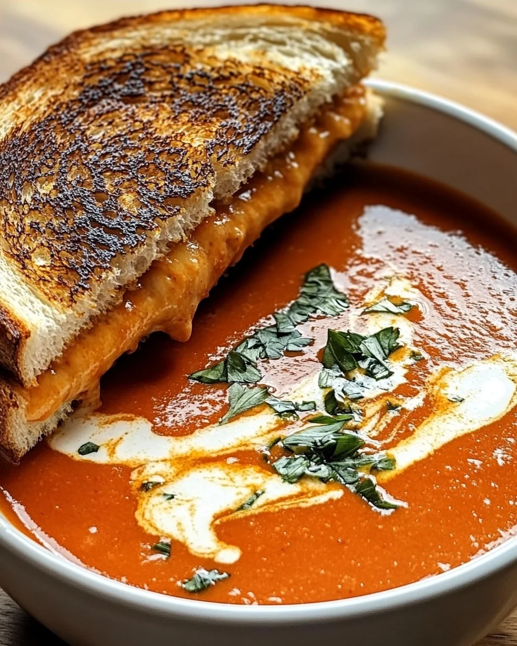 Roasted Tomato Soup mit Grilled Cheese Sandwich